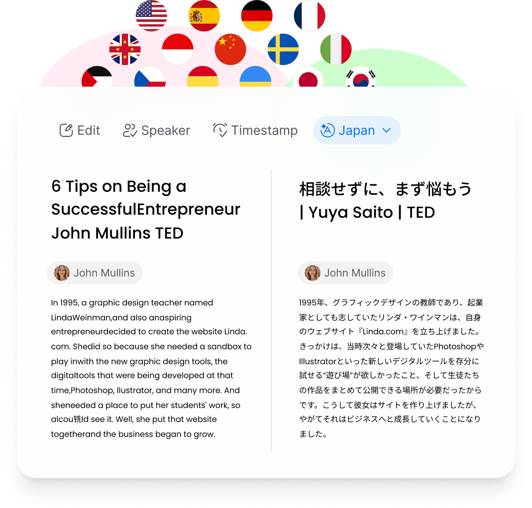 Feature - Translate Audio Transcripts