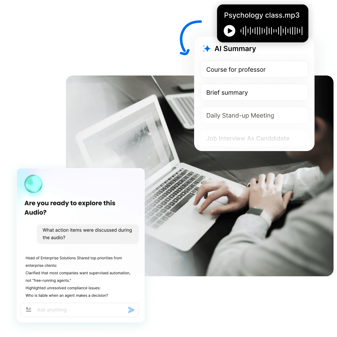 Feature - AI audio shrnutí a chat – získejte okamžité poznatky