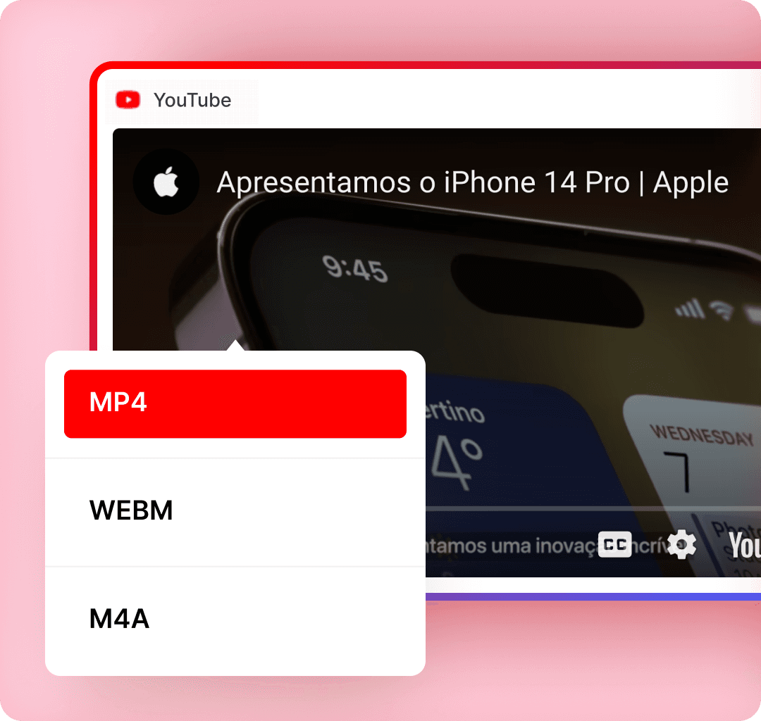 Feature - Escolha entre todos os formatos disponíveis