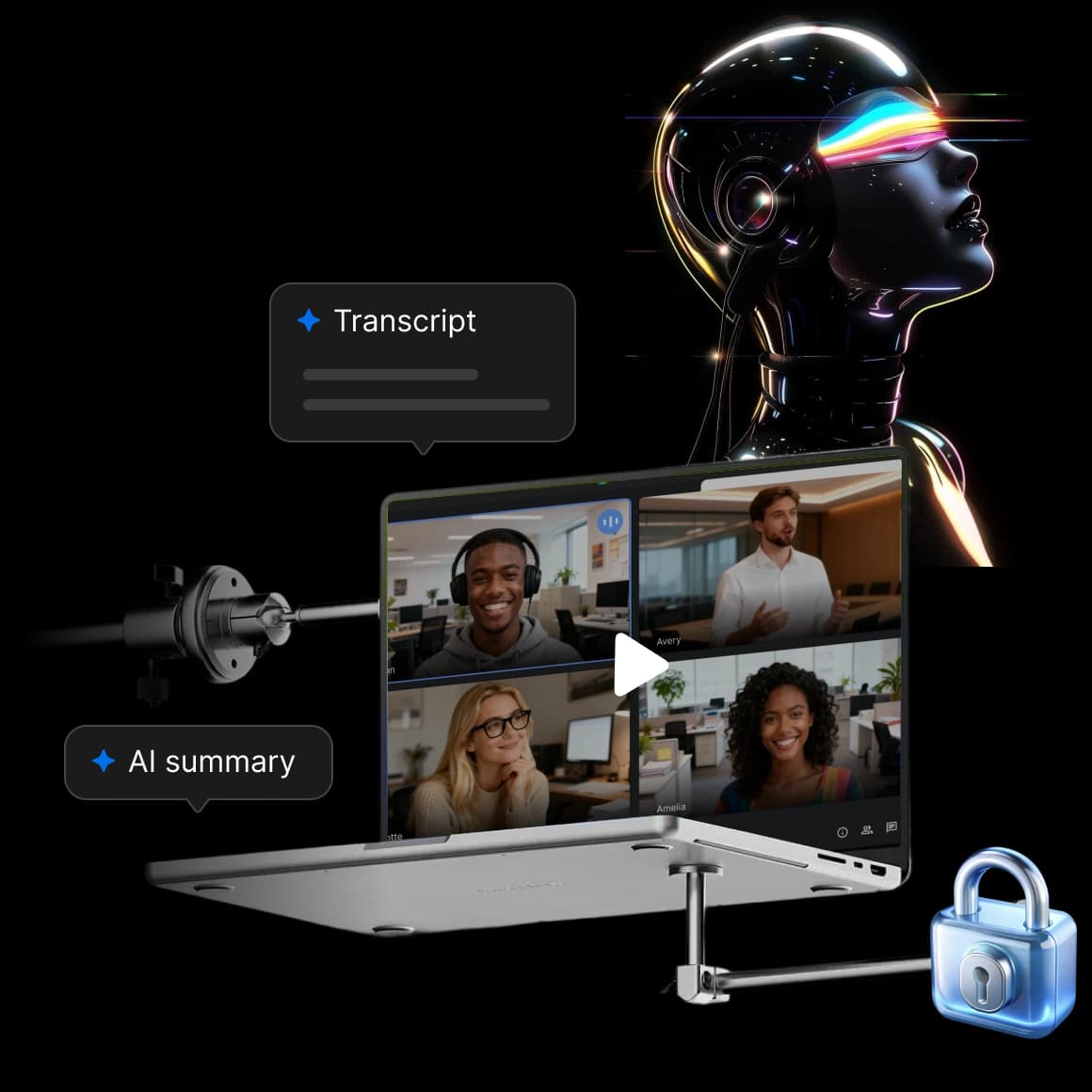 Your safe local notetaker background