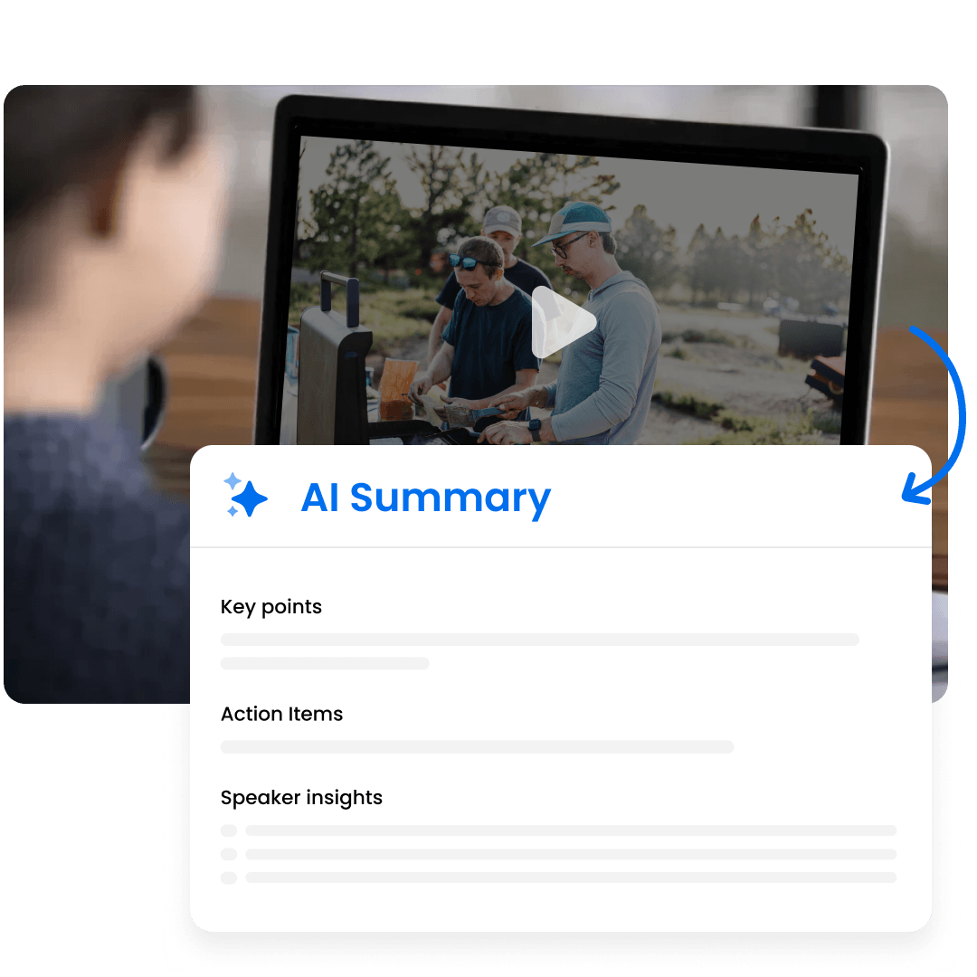 Feature - ملخص فيديو الذكاء الاصطناعي - احصل على رؤى