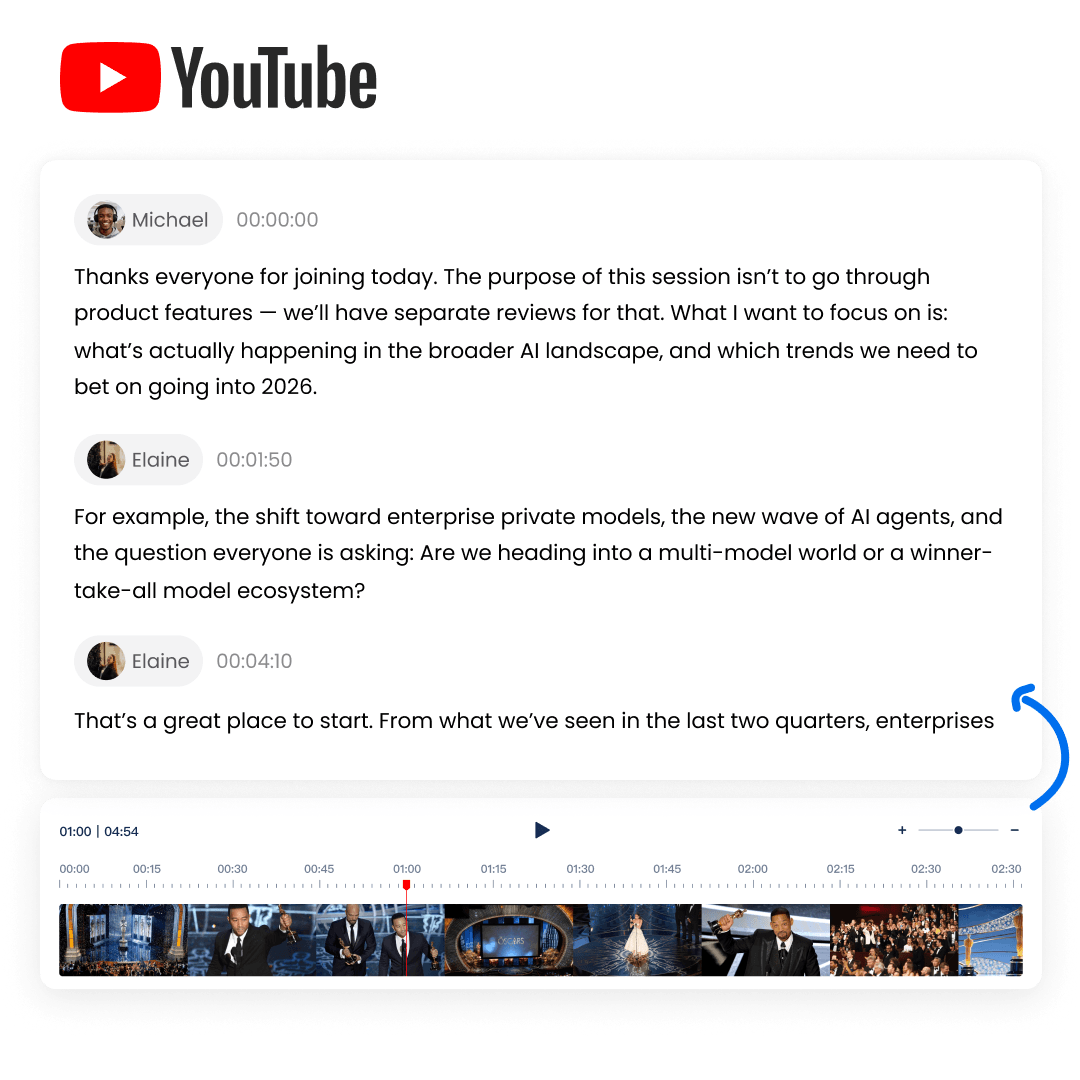Feature - YouTube को टेक्स्ट में ट्रांसक्राइब करें